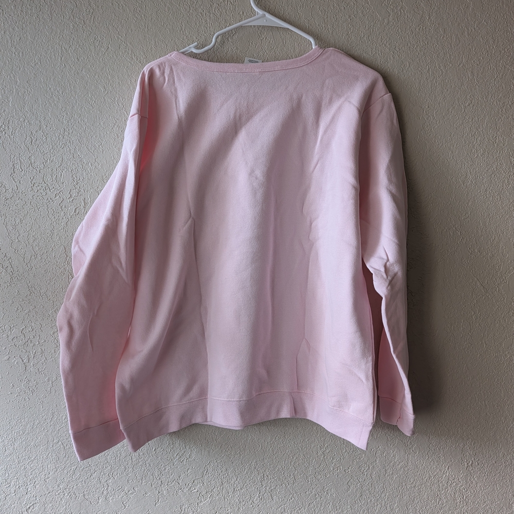Hanes Light Pink Crew Neck Sweater 0112 - Picture 4 of 4